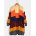 Women Rainbow Print Long Sleeve Casual Cardigans