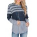 Women Christmas Elk Stripe Patchwork Casual Long Sleeve Drawstring Hoodies